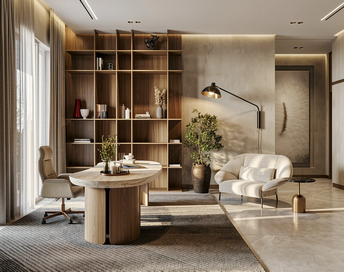 Al Tayer Project Villa — Home Office with Library