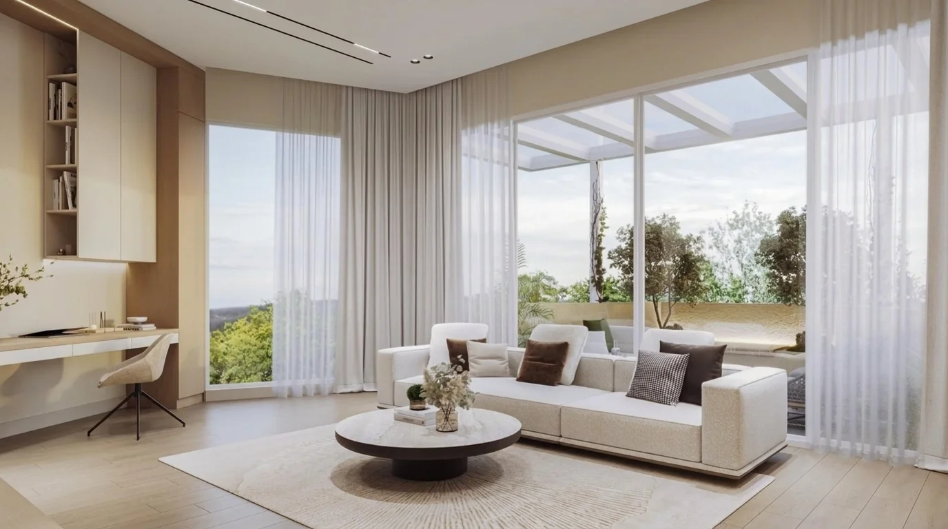 Al Tayer Project Villa — Sitting Area with Master Bedroom Balcony