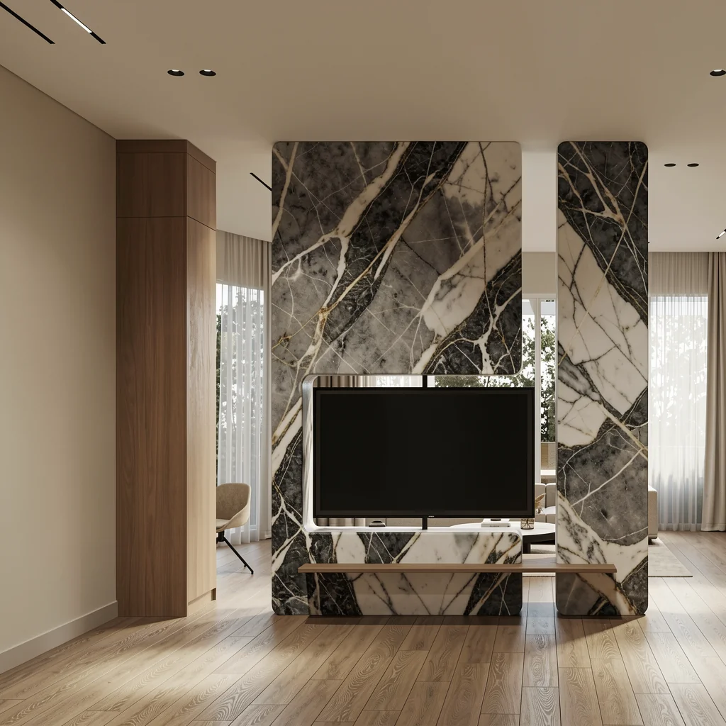 Al Tayer Project Villa — Marble TV Unit